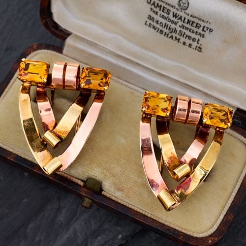 Retro Vintage Tiffany & Co. Dress/Fur Clips 14K Two Tone Gold