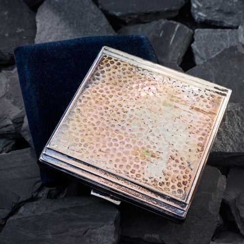 Antique Hammered Finish Cigarette Case Silver