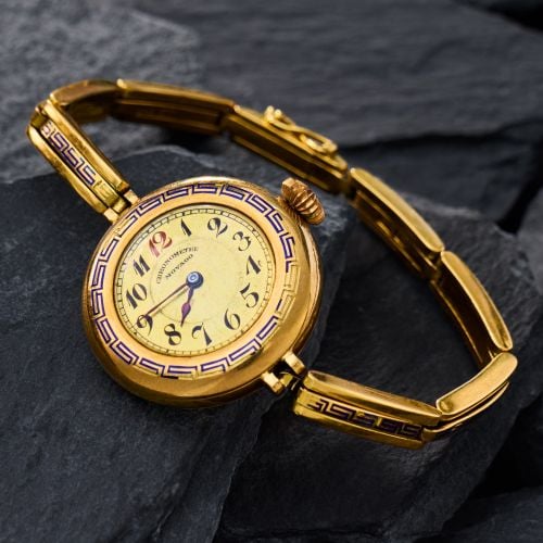 Vintage Movado Chronometer Watch 18K Yellow Gold