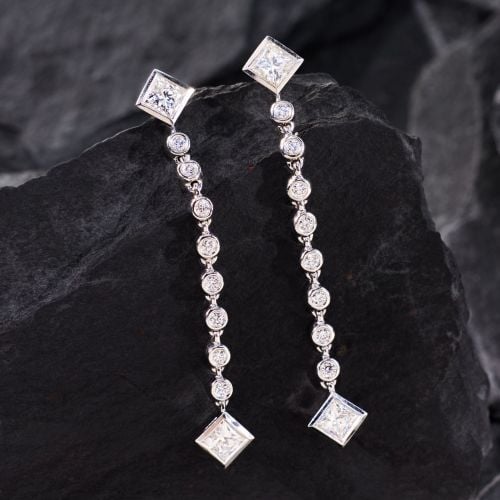 Tiffany & Co. Dangle Diamond Earrings Platinum