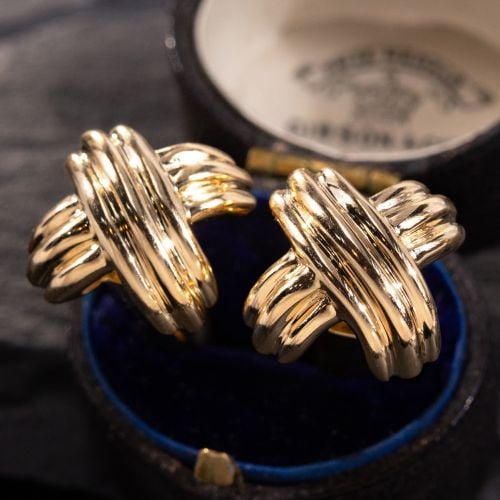 X Motif Cufflinks in 18K Yellow Gold Signed Tiffany & Co.