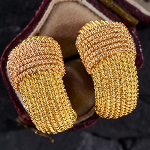 Roberto Coin Opera Collection Earrings 18K Two-Tone Gold 