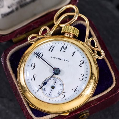Tiffany & Co. Engraved Pocket Watch 18K Yellow Gold