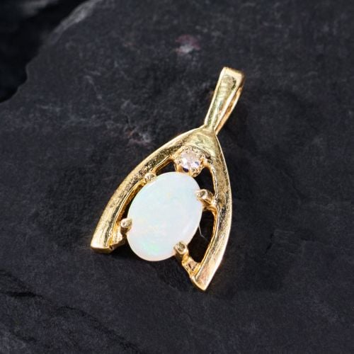 Final Sale: Sleek Opal Pendant 14K Yellow Gold