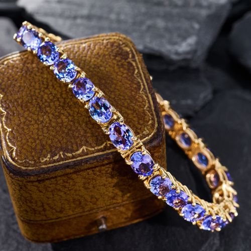 Oval Tanzanite Bracelet 14K Yellow Gold
