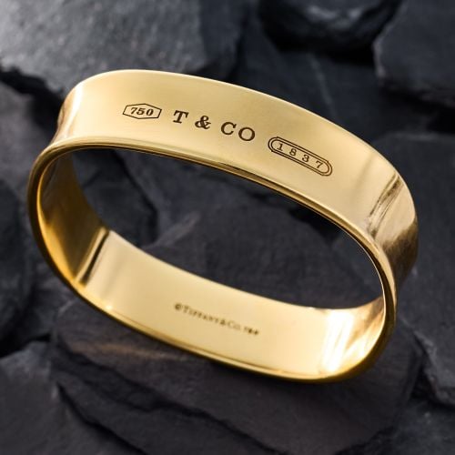 Tiffany & Co. Squared Bangle Bracelet 18K Yellow Gold