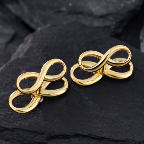 Vintage Tiffany & Co. Infinity Cufflinks 18K Yellow Gold w/ Box