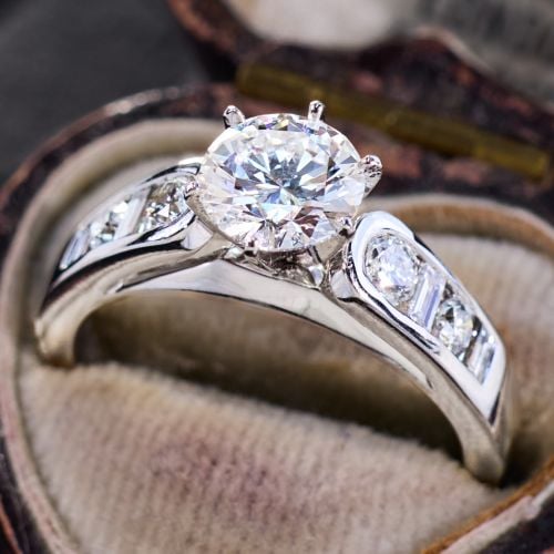 1 Carat Lab Grown Diamond in Contemporary 18K White Gold Ring