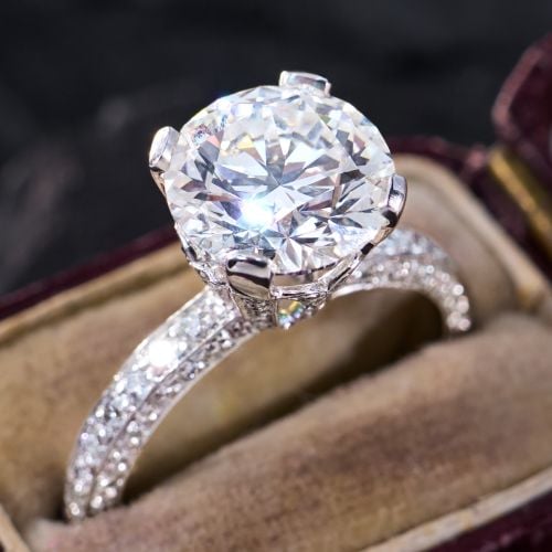 3 Carat Lab Grown Diamond in Contemporary 14K White Gold Ring