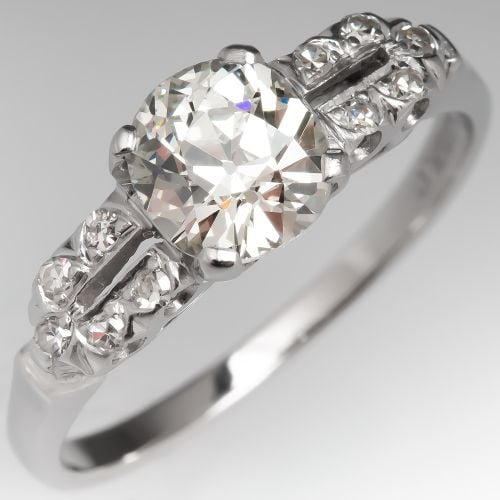 Vintage Detailed Engagement Ring Heirloom Old Mine Cut Diamond 1.08ct K/SI1