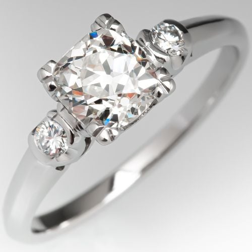 Old Mine Cut Diamond Vintage Engagement Ring .99ct K/VS1 GIA