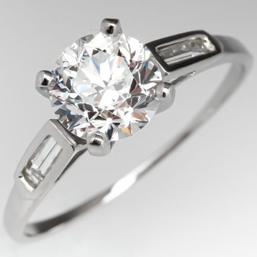 Old European Brilliant Cut Diamond Engagement Ring 1.19ct E/VS2 GIA