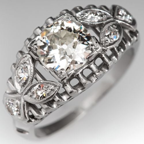 Antique Engagement Ring Old European Cut Diamond .79ct K/SI2