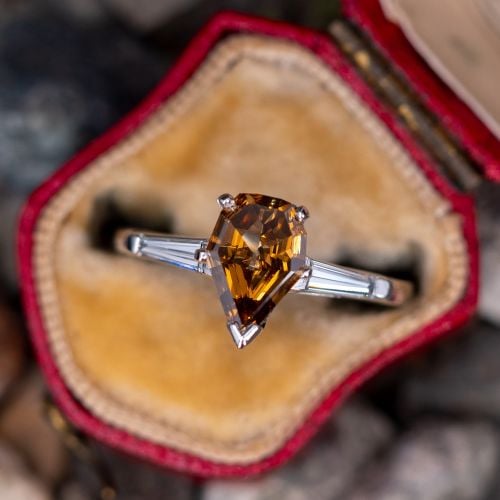 1 Carat Custom Pear Cut Fancy Diamond Engagement Ring GIA