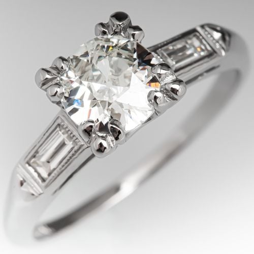 Antique Engagement Ring Transitional Cut Diamond .75ct J/VS2 GIA