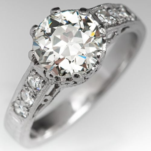 Vintage Old European Cut Diamond Engagement Ring 1.11ct O-P/VS1 GIA