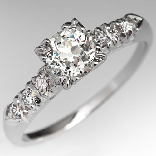 1930's Old European Cut Diamond Engagement Ring .56ct J/VVS2