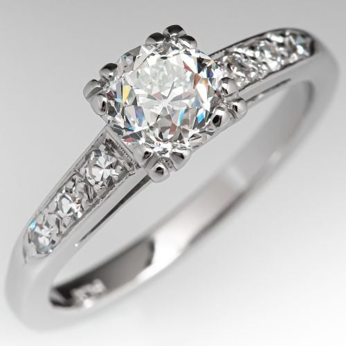 1930's Old European Cut Diamond Engagement Ring .75ct G/SI1 GIA