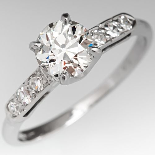 1920's Engagement Ring Old European Cut Diamond .93ct I/VS1 GIA