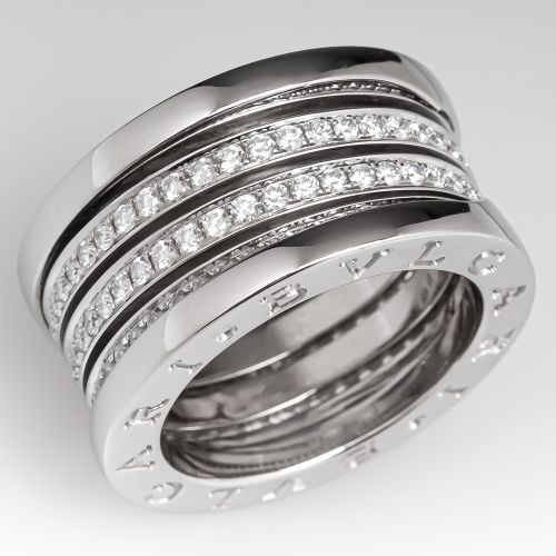 Bvlgari B-Zero Diamond Band Ring 18K Size 57 US 7.75