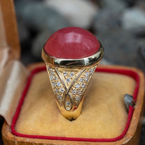 H Stern Cocktail Ring Rhodochrosite & Diamonds 18K Gold