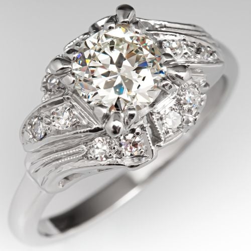 1 Carat Transitional Cut Diamond Vintage Engagement Ring 1.03ct K/VS1 GIA