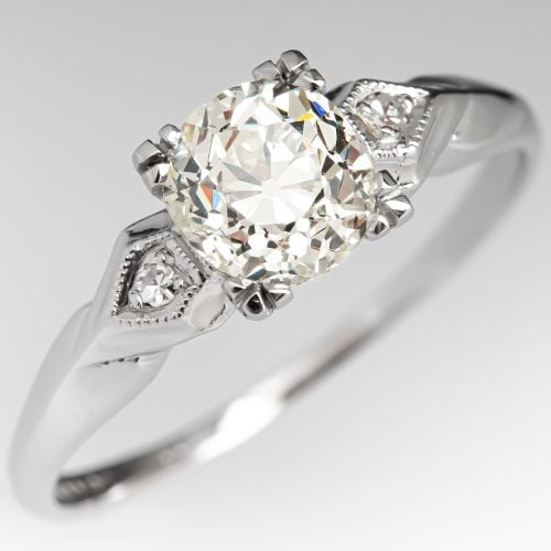 Vintage Old Mine Cut Diamond Engagement Ring 0.86ct O-P / I1
