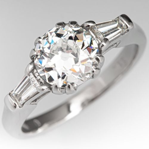 Vintage Old Euro Diamond Engagement Ring 1.20ct F/SI2 GIA