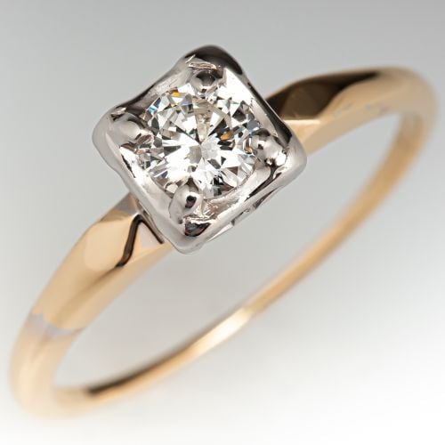 1940s Solitaire Diamond Engagement Ring .26ct H/SI1