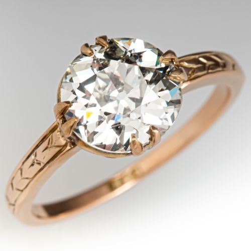 2 Carat Diamond Victorian Engagement Ring 2.01ct M/SI1 GIA