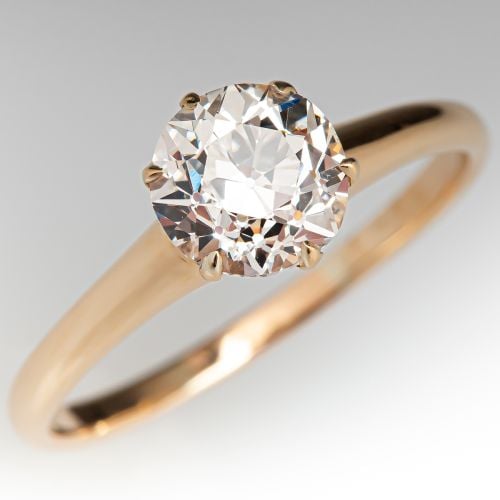 Diamond Solitaire Engagement Ring 14K Yellow Gold 1.22ct F/VS2 GIA