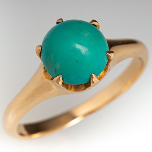 Vintage Turquoise Ring 14K Yellow Gold