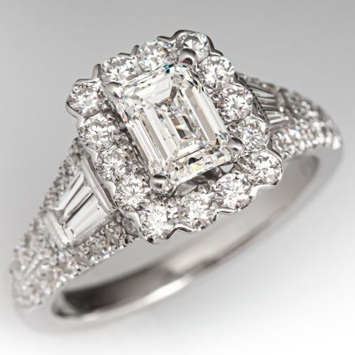 Neil Lane Emerald Cut Diamond Engagement Ring .91ct H/SI2