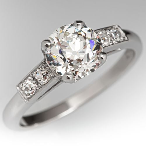 Circa 1930s Diamond Engagement Ring Platinum 1.07ct J/VS1 GIA