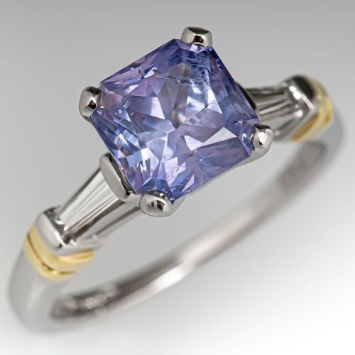 No Heat Color Change Montana Sapphire Engagement Ring Blue to Violet