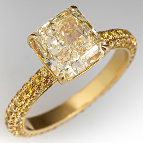 Gorgeous Diamond Engagement Ring w/ Accents 2.47ct O-P/VS1 GIA