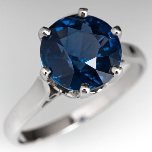 Gorgeous 4 Carat Sapphire Engagement Ring Platinum