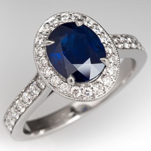  2 Carat Sapphire Engagement Ring Platinum