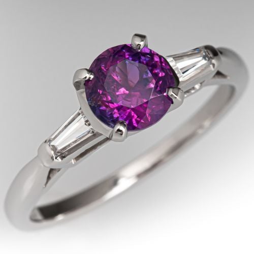 Beautiful Tanzanian Sapphire Engagement Ring Platinum