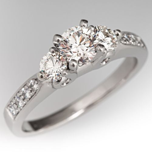 .50Ct Center Modern Diamond Engagement Ring Platinum