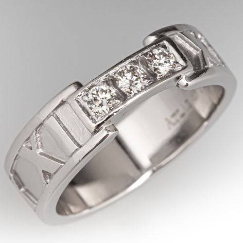 Tiffany & Co. Atlas Italy Diamond Ring 18K White Gold