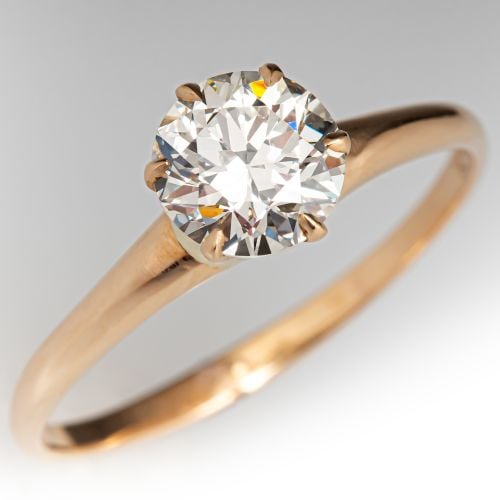 Transitional Diamond Solitaire Engagement Ring Yellow Gold 1.01Ct K/VS1 GIA