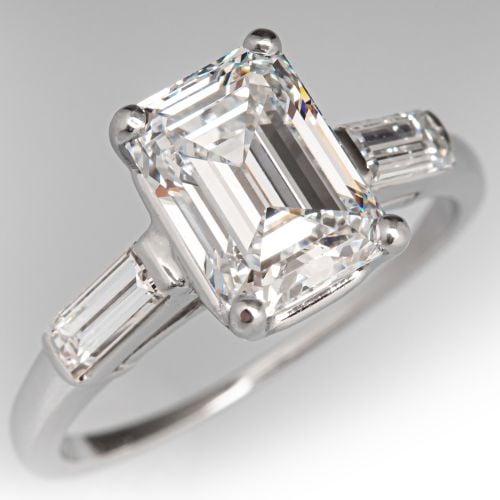 1930s Van Cleef & Arpels Diamond Engagement Ring Platinum 1.99Ct D/VS2 GIA