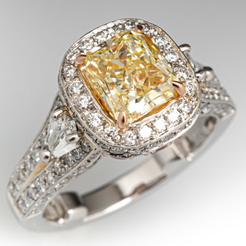 Charles Krypell Diamond Engagement Ring Platinum/18K Rose Gold 2.03Ct W-X/VS2 GIA