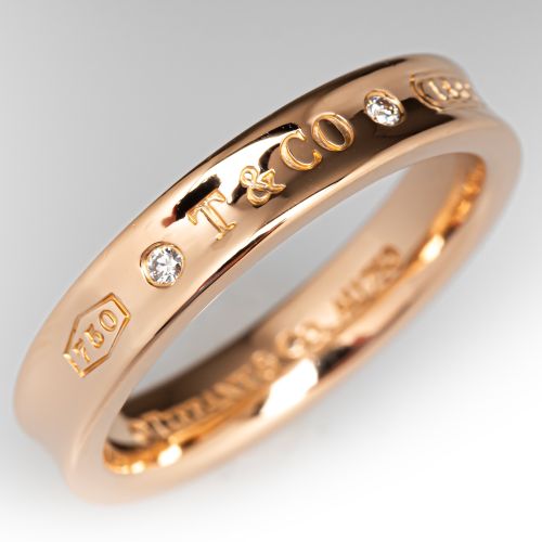 Tiffany & Co. Diamond Tiffany 1837 Ring 18K Yellow Gold, Size 7.5