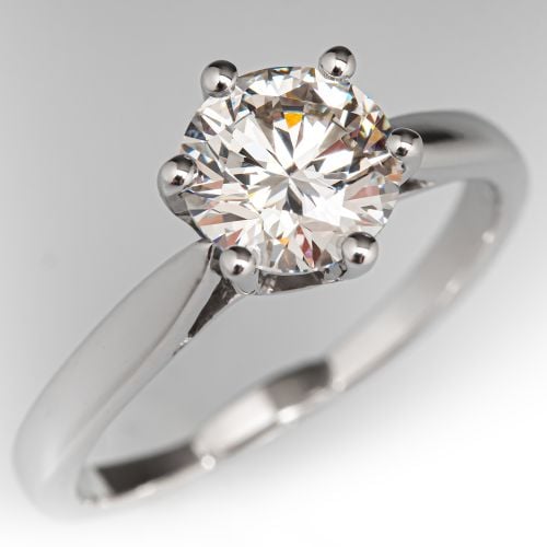1.45ct G/VS1 Lab Grown Diamond in 1980s 6 Prong Solitaire Mounting 18K White Gold