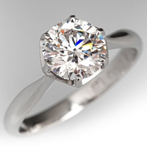 1.07ct E/VS1 Lab Grown Diamond Engagement Ring in Platinum Crown Mounting