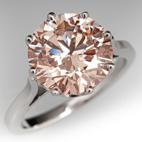 4 Carat Fancy Pink/VS1 Lab Grown Diamond in Vintage French Mounting 18K/ Platinum 