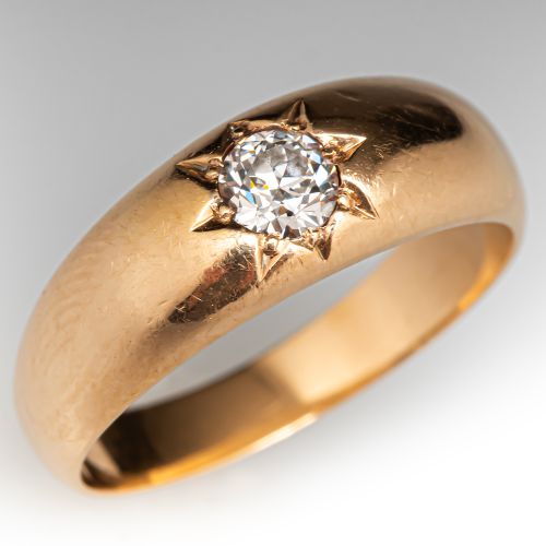 Late Victorian Old Euro Band Ring 14K Yellow Gold