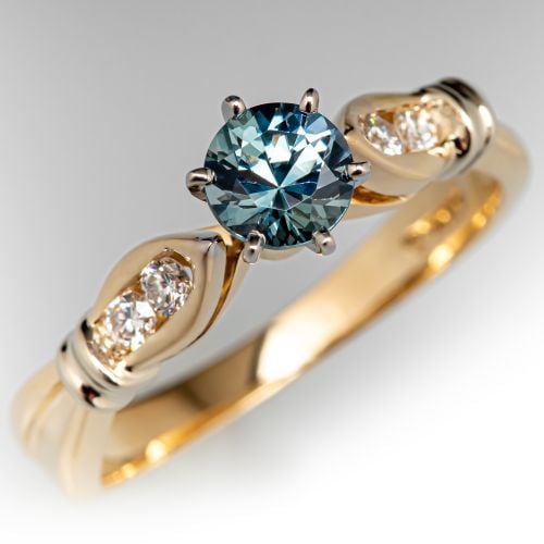 Montana Sapphire Engagement Ring 14K Yellow Gold